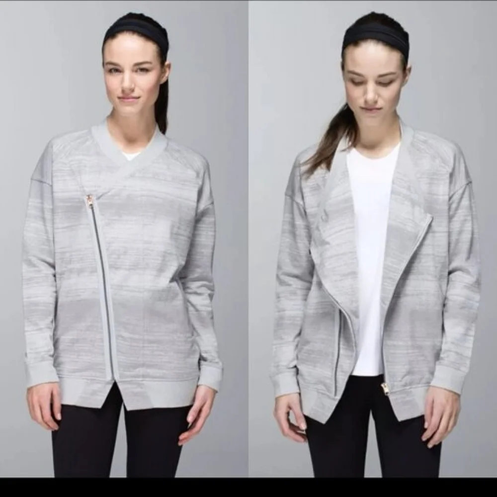 Lululemon Mula Asymmetrical Bundle Wrap Moto Jacket Zip Up Sweatshirt - Size M